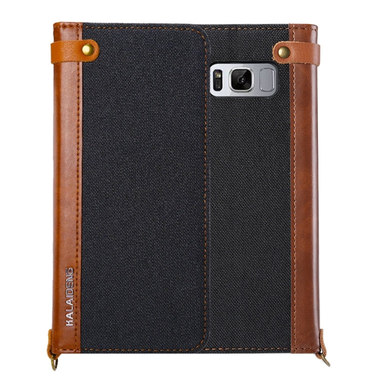 KALAIDENG FUNWEAR X Series for Galaxy S8 Linen Leather + TPU Horizontal Flip Leather Case with Card Slots & Holder & Lanyard