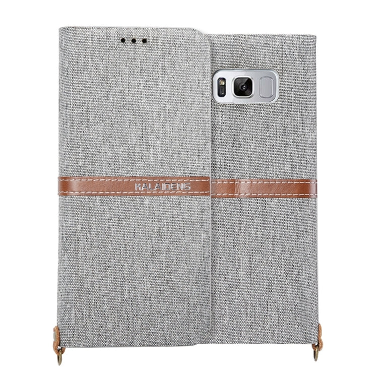 KALAIDENG FUNWEAR X Series for Galaxy S8 Linen Leather + TPU Horizontal Flip Leather Case with Card Slots & Holder & Lanyard