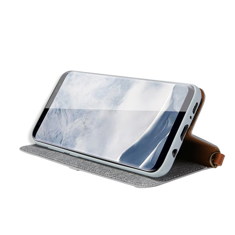 KALAIDENG FUNWEAR X Series for Galaxy S8 + / G955 Linen Leather + TPU Horizontal Flip Leather Case with Card Slots & Holder & Lanyard(Blue)