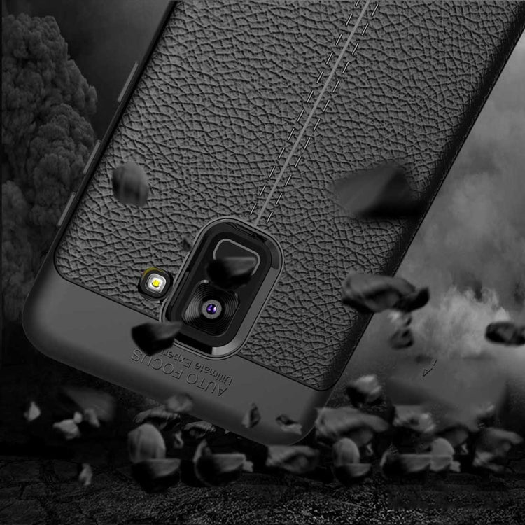 For Galaxy A5 (2018) Litchi Texture Soft TPU Protective Case