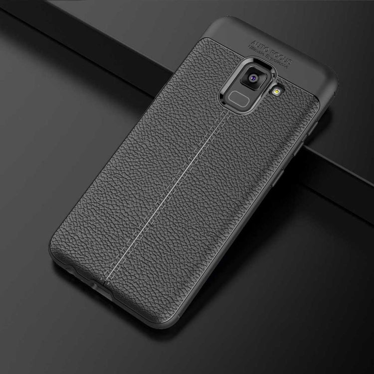 For Galaxy A5 (2018) Litchi Texture Soft TPU Protective Case