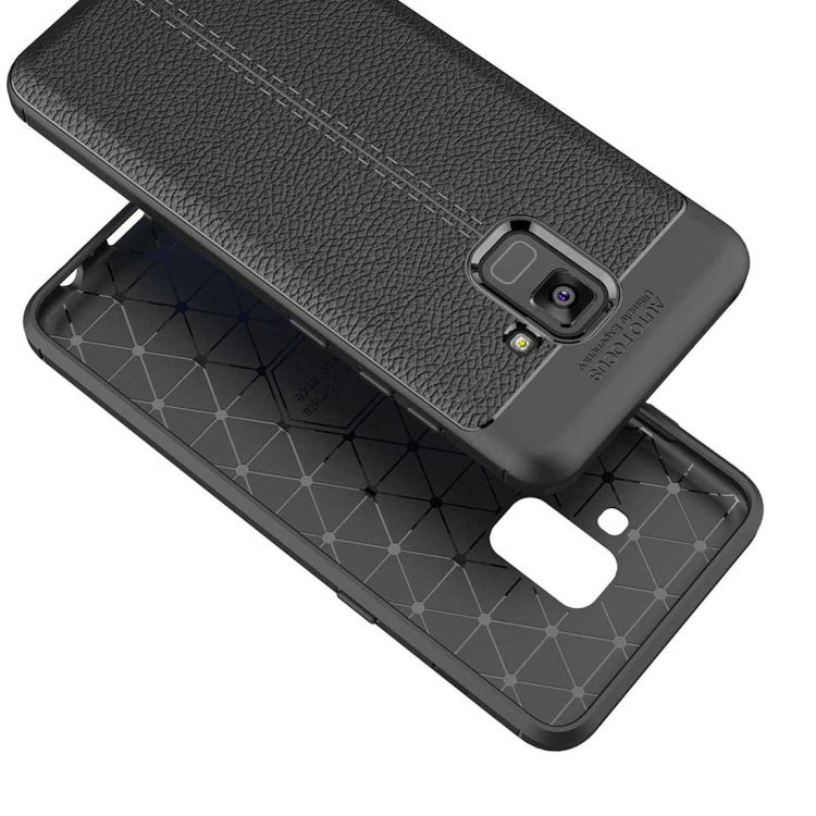 For Galaxy A5 (2018) Litchi Texture Soft TPU Protective Case