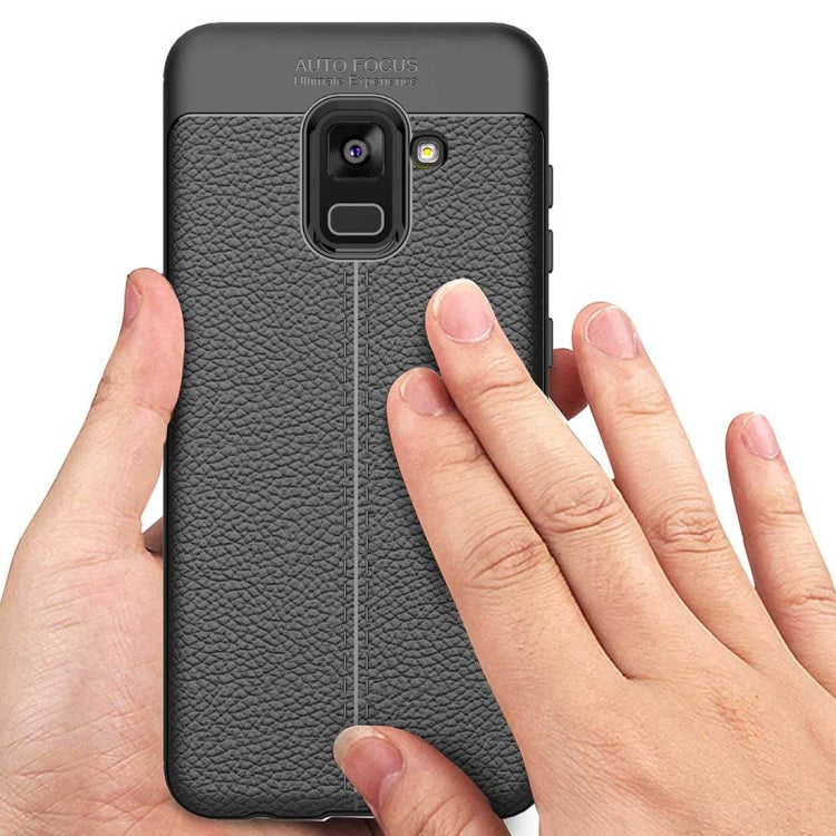 For Galaxy A5 (2018) Litchi Texture Soft TPU Protective Case
