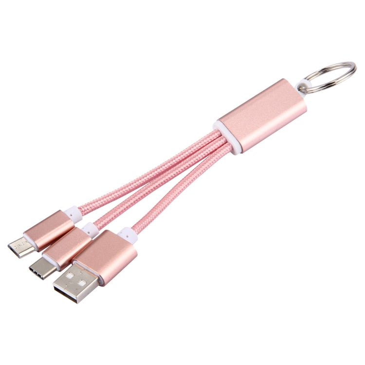 2 in 1 Weave Style Metal Head USB-C / Type-C