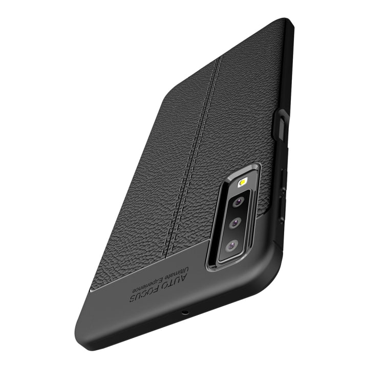For Galaxy A7 (2018)  / A750  Litchi Texture Soft TPU Protective Case