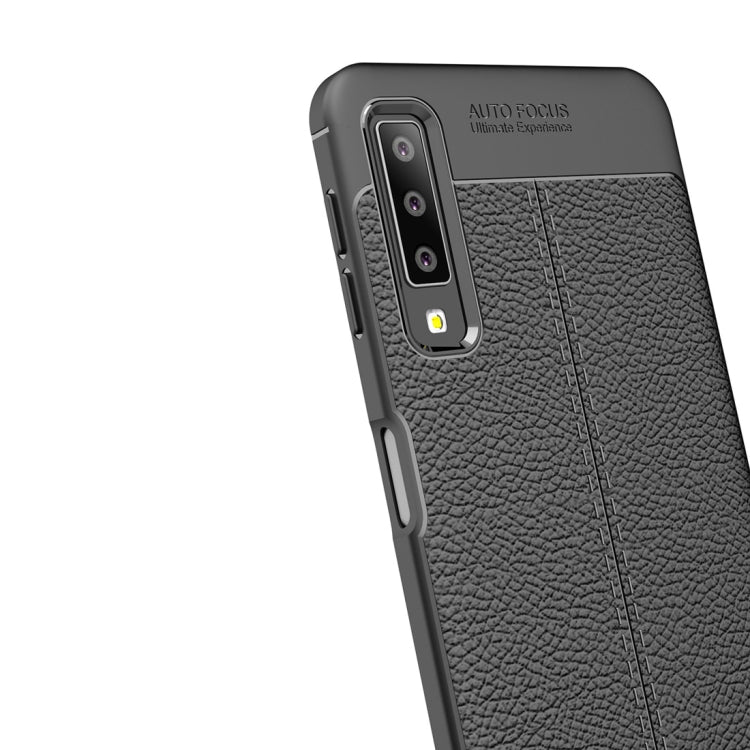 For Galaxy A7 (2018)  / A750  Litchi Texture Soft TPU Protective Case