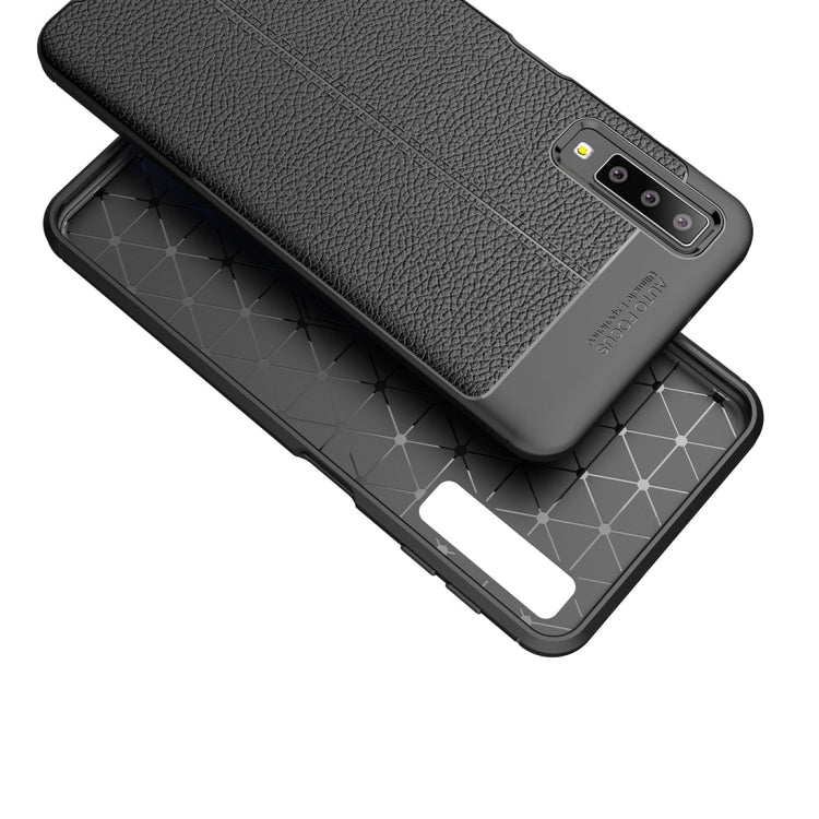 For Galaxy A7 (2018)  / A750  Litchi Texture Soft TPU Protective Case