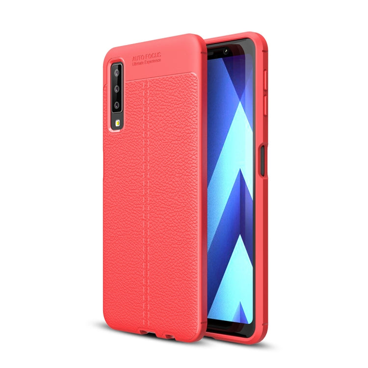For Galaxy A7 (2018)  / A750  Litchi Texture Soft TPU Protective Case