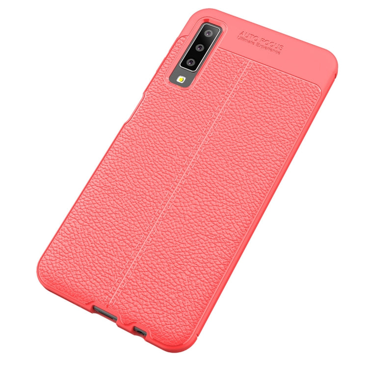 For Galaxy A7 (2018)  / A750  Litchi Texture Soft TPU Protective Case