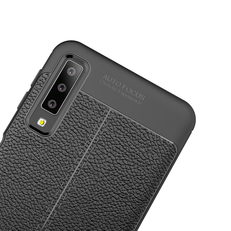 For Galaxy A7 (2018)  / A750  Litchi Texture Soft TPU Protective Case