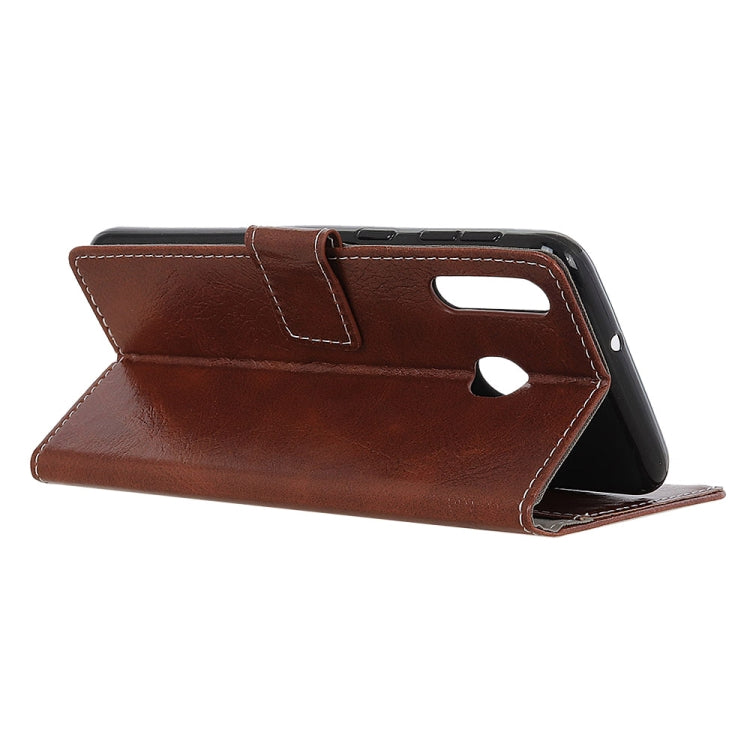 Retro Crazy Horse Texture Horizontal Flip Leather Case for Galaxy A60, with Holder & Card Slots & Wallet & Photo Frame