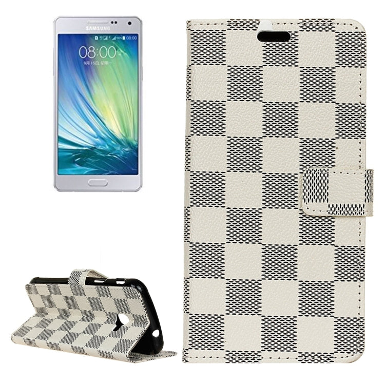 For Galaxy A5 (2017) Lattice Texture Horizontal Flip Leather Case with Holder & Card Slots & Wallet (White)