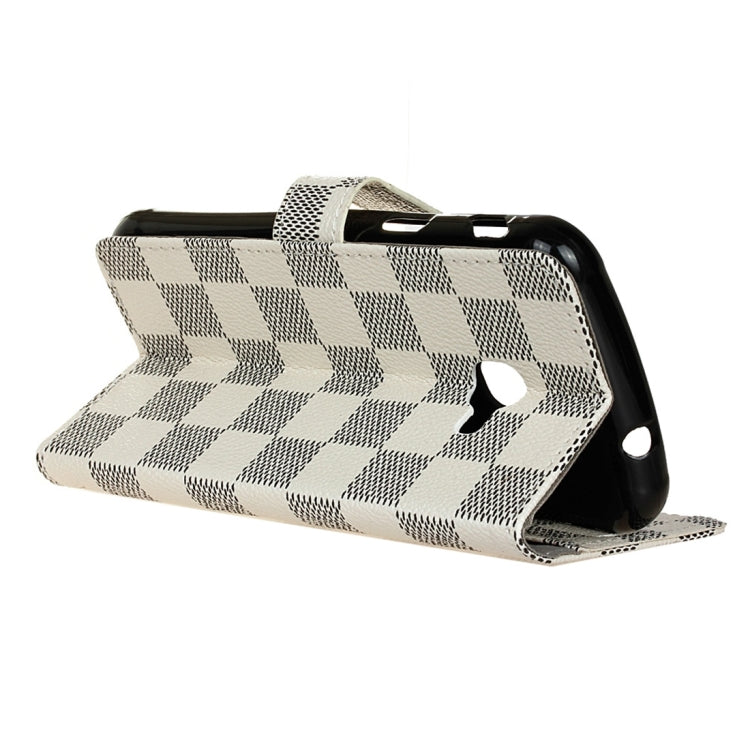 For Galaxy A5 (2017) Lattice Texture Horizontal Flip Leather Case with Holder & Card Slots & Wallet (White)