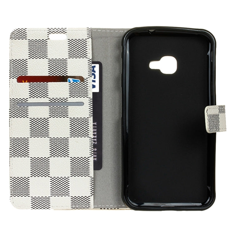 For Galaxy A5 (2017) Lattice Texture Horizontal Flip Leather Case with Holder & Card Slots & Wallet (White)