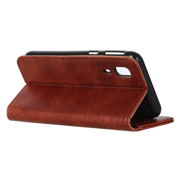 Magnetic Retro Crazy Horse Texture Horizontal Flip Leather Case for Galaxy A2 Core, with Holder & Card Slots & Wallet
