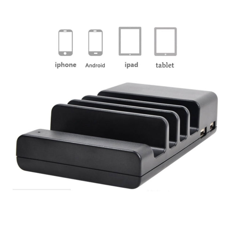 YM-UD04(5.1A) 4-Port USB Charging Dock Docking Station, For iPhone, iWatch, iPad, Galaxy, Tablets, US Plug, UK Plug, EU Plug, AU Plug(Black)