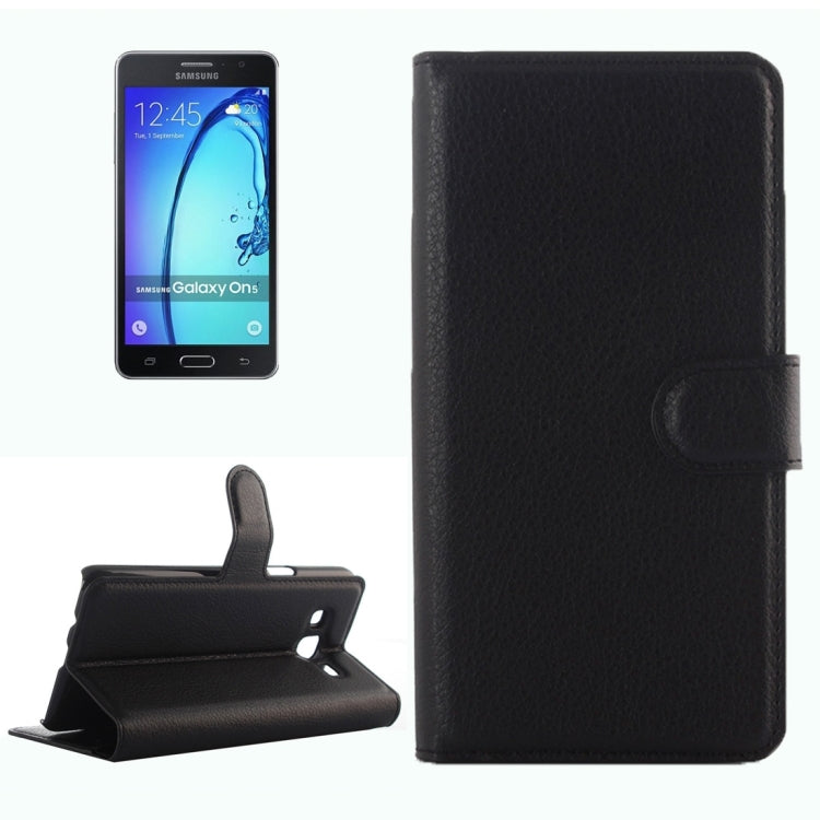 For Galaxy On5 Pro & On5 Litchi Texture Horizontal Flip Leather Case with Magnetic Buckle & Holder & Card Slots & Wallet