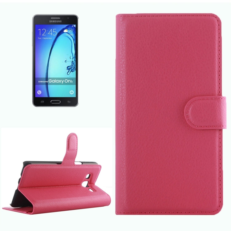 For Galaxy On5 Pro & On5 Litchi Texture Horizontal Flip Leather Case with Magnetic Buckle & Holder & Card Slots & Wallet