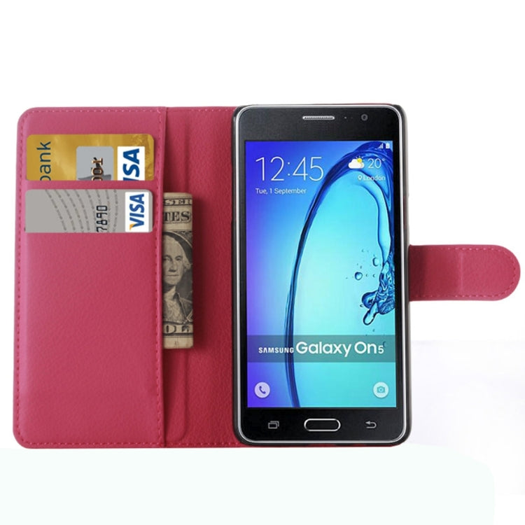 For Galaxy On5 Pro & On5 Litchi Texture Horizontal Flip Leather Case with Magnetic Buckle & Holder & Card Slots & Wallet