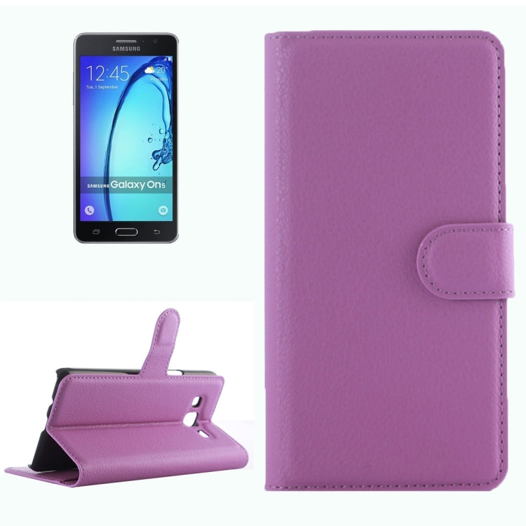 For Galaxy On5 Pro & On5 Litchi Texture Horizontal Flip Leather Case with Magnetic Buckle & Holder & Card Slots & Wallet