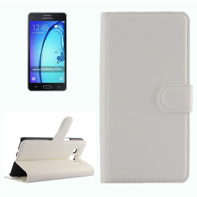For Galaxy On5 Pro & On5 Litchi Texture Horizontal Flip Leather Case with Magnetic Buckle & Holder & Card Slots & Wallet