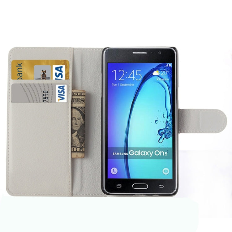 For Galaxy On5 Pro & On5 Litchi Texture Horizontal Flip Leather Case with Magnetic Buckle & Holder & Card Slots & Wallet