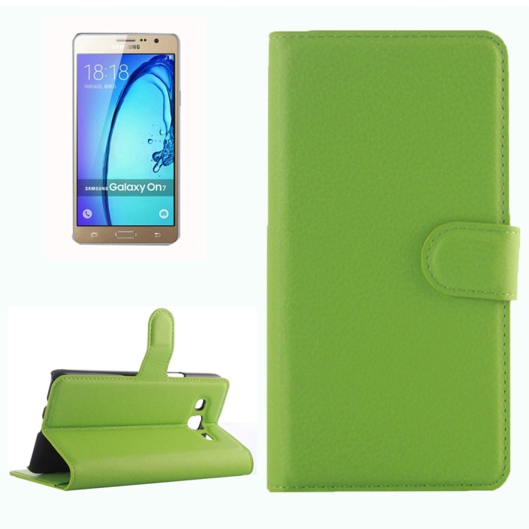 For Galaxy On7 Pro & On7 Litchi Texture Horizontal Flip Leather Case with Magnetic Buckle & Holder & Card Slots & Wallet