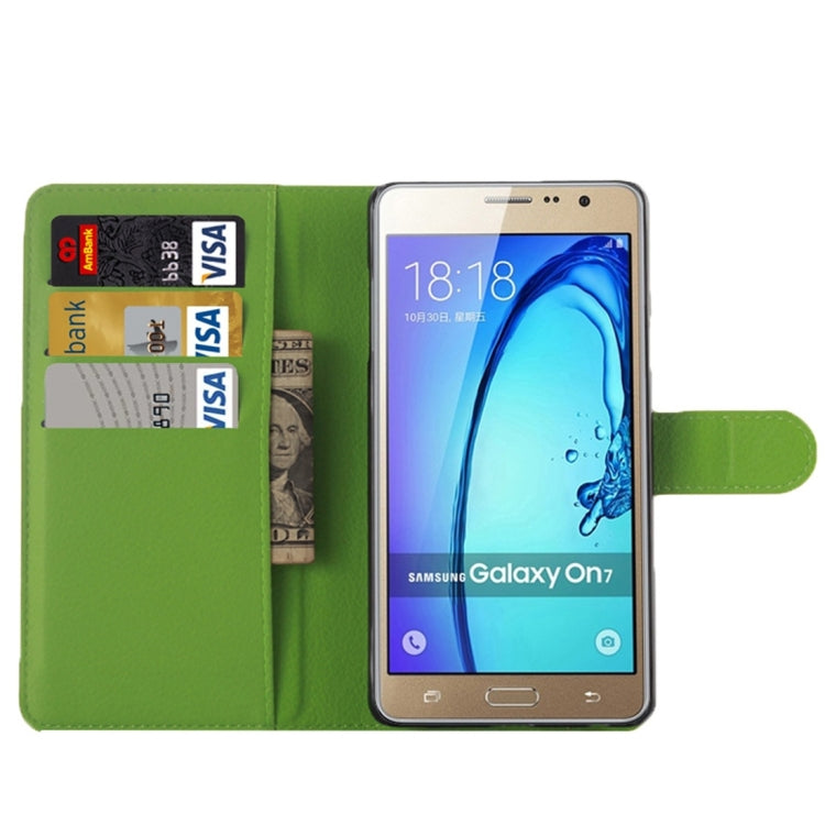 For Galaxy On7 Pro & On7 Litchi Texture Horizontal Flip Leather Case with Magnetic Buckle & Holder & Card Slots & Wallet