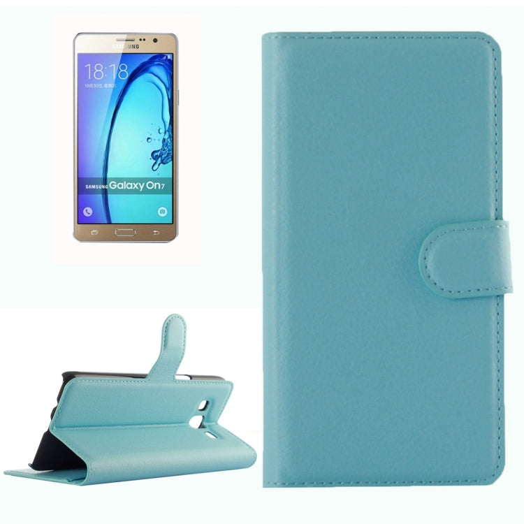 For Galaxy On7 Pro & On7 Litchi Texture Horizontal Flip Leather Case with Magnetic Buckle & Holder & Card Slots & Wallet