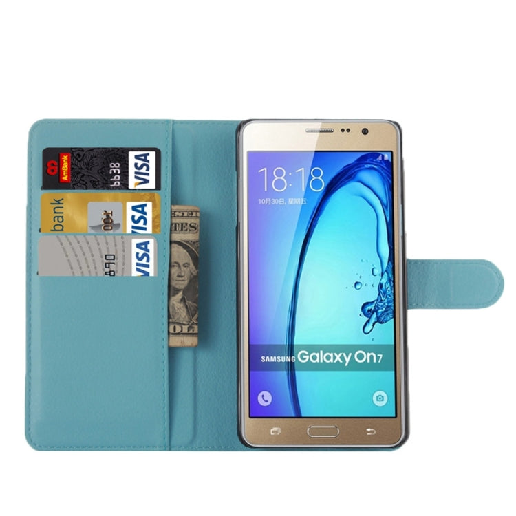 For Galaxy On7 Pro & On7 Litchi Texture Horizontal Flip Leather Case with Magnetic Buckle & Holder & Card Slots & Wallet