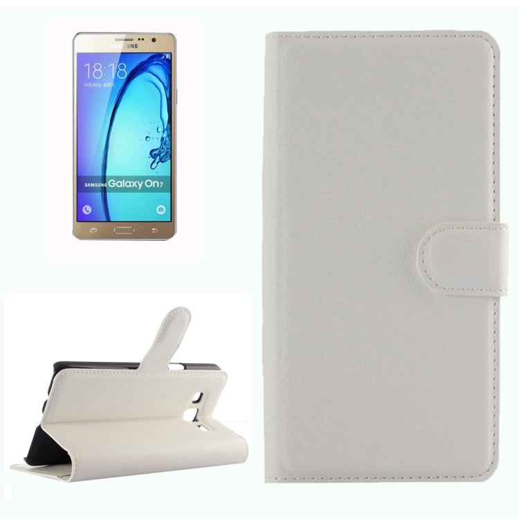 For Galaxy On7 Pro & On7 Litchi Texture Horizontal Flip Leather Case with Magnetic Buckle & Holder & Card Slots & Wallet