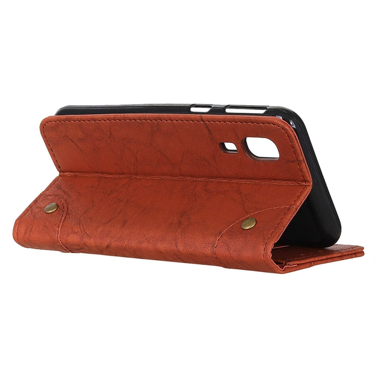 Copper Buckle Retro Crazy Horse Texture Horizontal Flip Leather Case for Galaxy A2 Core , with Holder & Card Slots & Wallet