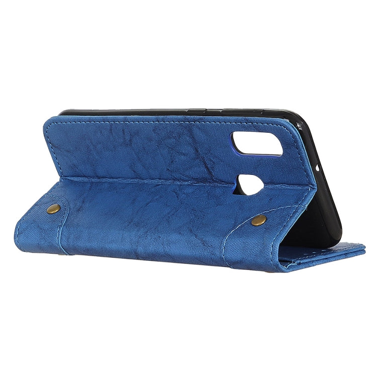 Copper Buckle Retro Crazy Horse Texture Horizontal Flip Leather Case for Galaxy A20e , with Holder & Card Slots & Wallet