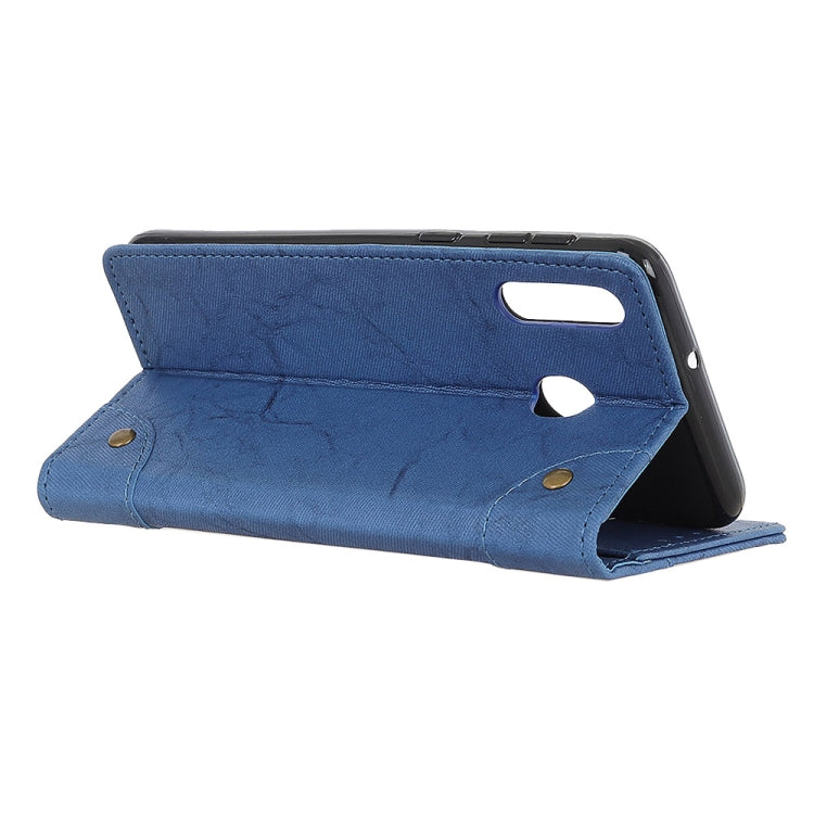 Copper Buckle Retro Crazy Horse Texture Horizontal Flip Leather Case for Galaxy A60 , with Holder & Card Slots & Wallet