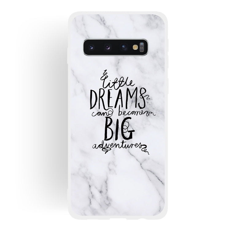 Dream Text Matte Semi-transparent TPU Marble Phone Case for Galaxy S10
