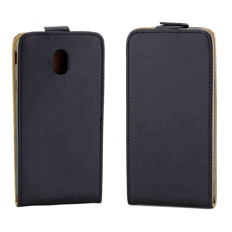 For Galaxy J7 (2017) TPU Business Style Vertical Flip Protective Leather Case with Card Slot(Black)