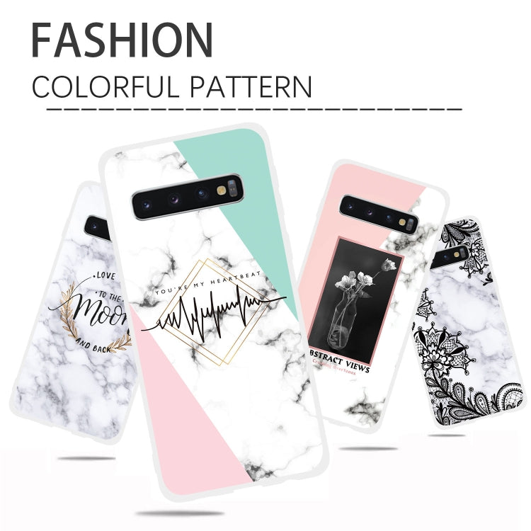 Dream Text Matte Semi-transparent TPU Marble Phone Case for Galaxy S10  Plus