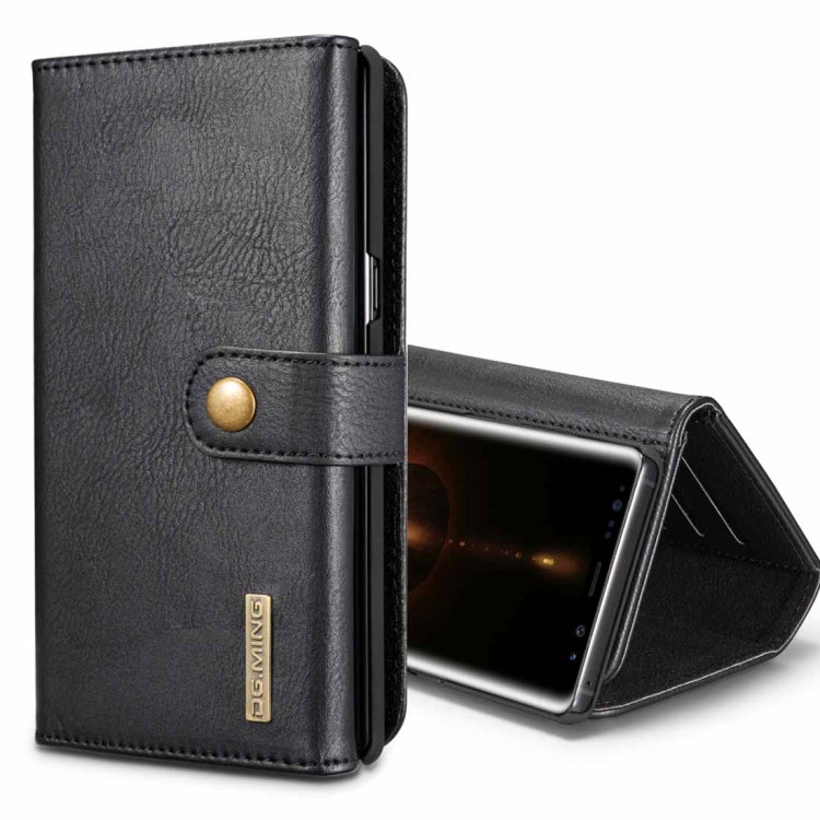 DG.MING for Galaxy Note 8 Triple Fold Crazy Horse Texture Horizontal Flip Magnetic Protective Case with Holder & Card Slots & Wallet