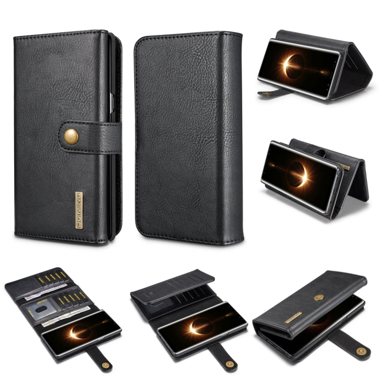 DG.MING for Galaxy Note 8 Triple Fold Crazy Horse Texture Horizontal Flip Magnetic Protective Case with Holder & Card Slots & Wallet