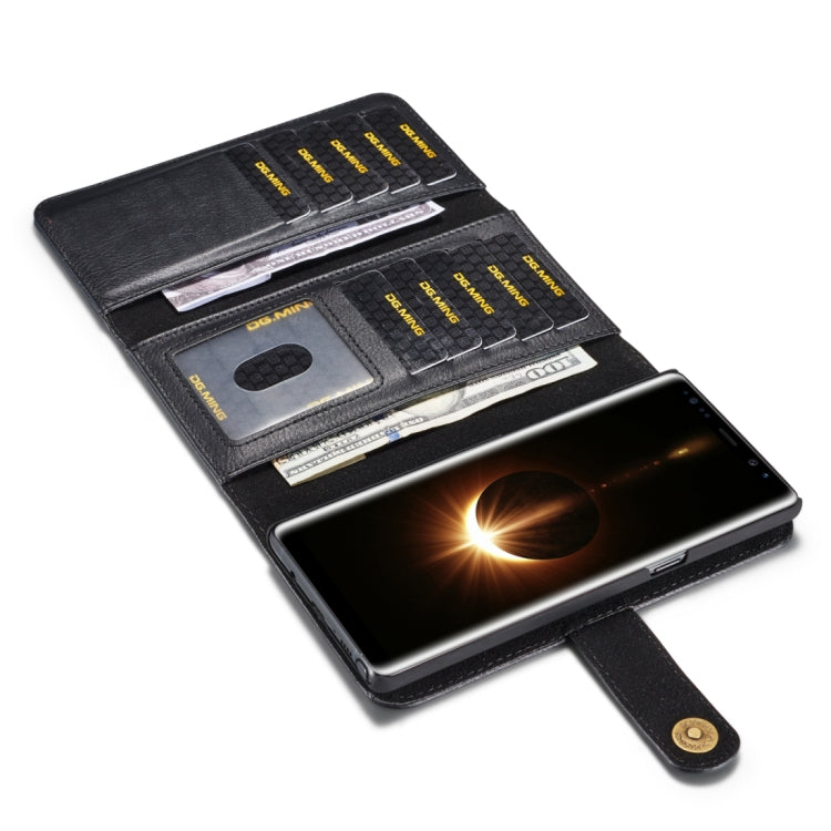 DG.MING for Galaxy Note 8 Triple Fold Crazy Horse Texture Horizontal Flip Magnetic Protective Case with Holder & Card Slots & Wallet