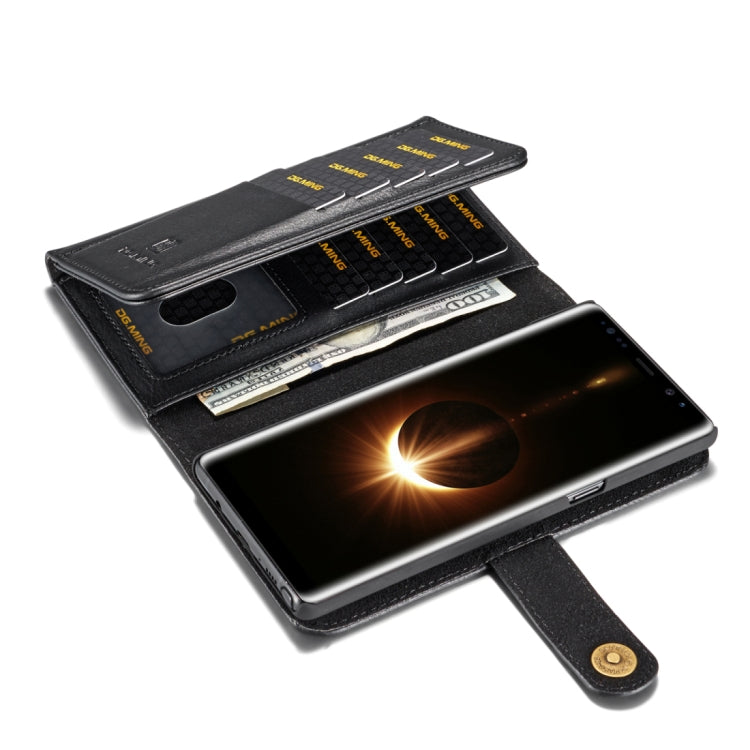 DG.MING for Galaxy Note 8 Triple Fold Crazy Horse Texture Horizontal Flip Magnetic Protective Case with Holder & Card Slots & Wallet
