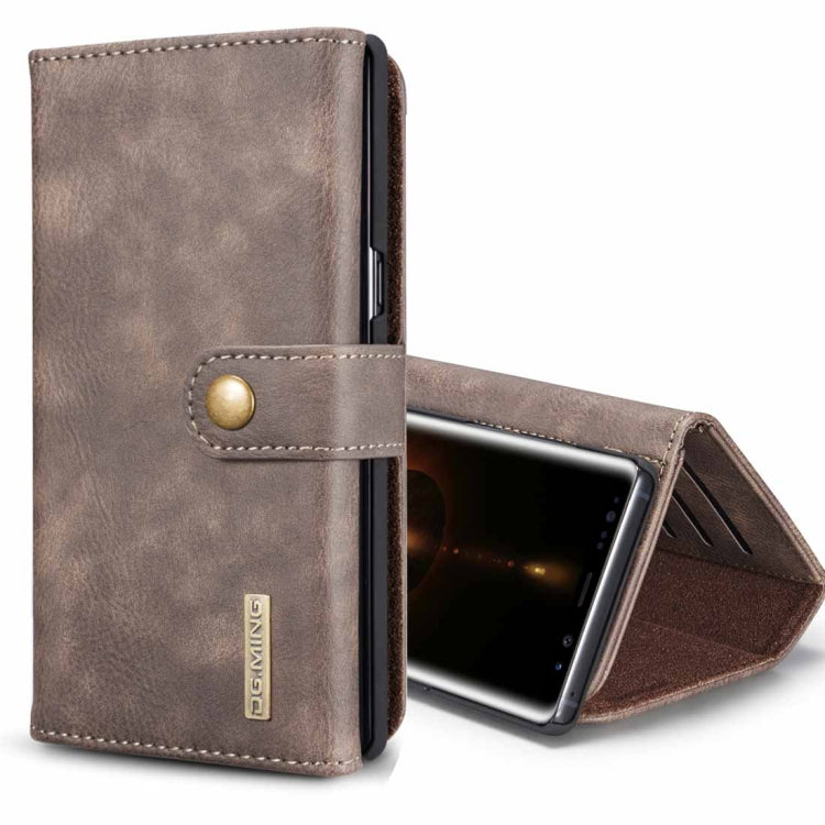 DG.MING for Galaxy Note 8 Triple Fold Crazy Horse Texture Horizontal Flip Magnetic Protective Case with Holder & Card Slots & Wallet