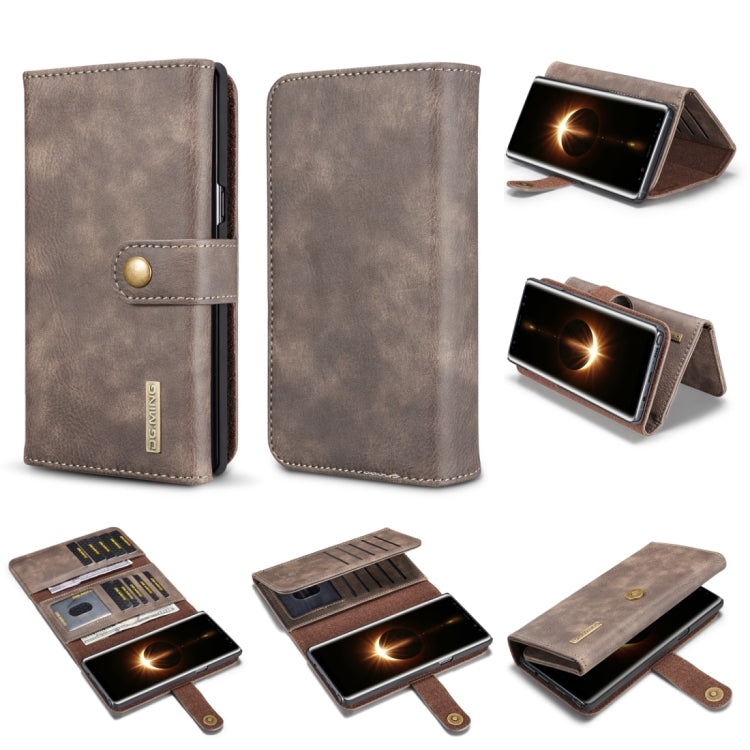 DG.MING for Galaxy Note 8 Triple Fold Crazy Horse Texture Horizontal Flip Magnetic Protective Case with Holder & Card Slots & Wallet