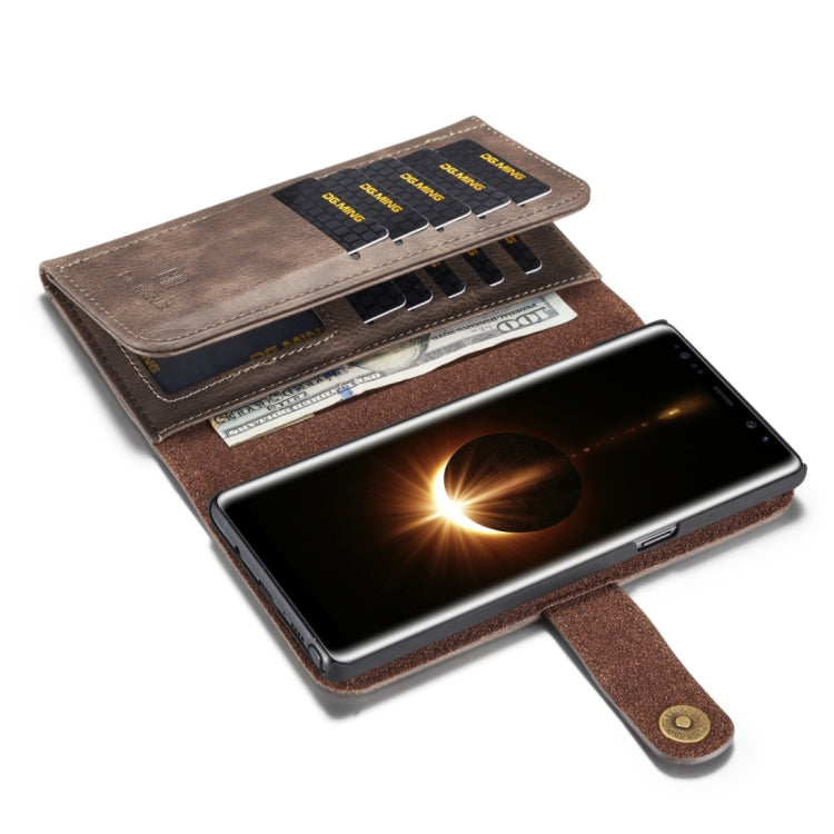 DG.MING for Galaxy Note 8 Triple Fold Crazy Horse Texture Horizontal Flip Magnetic Protective Case with Holder & Card Slots & Wallet