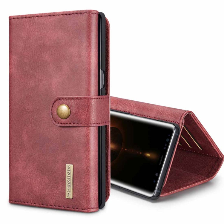 DG.MING for Galaxy Note 8 Triple Fold Crazy Horse Texture Horizontal Flip Magnetic Protective Case with Holder & Card Slots & Wallet