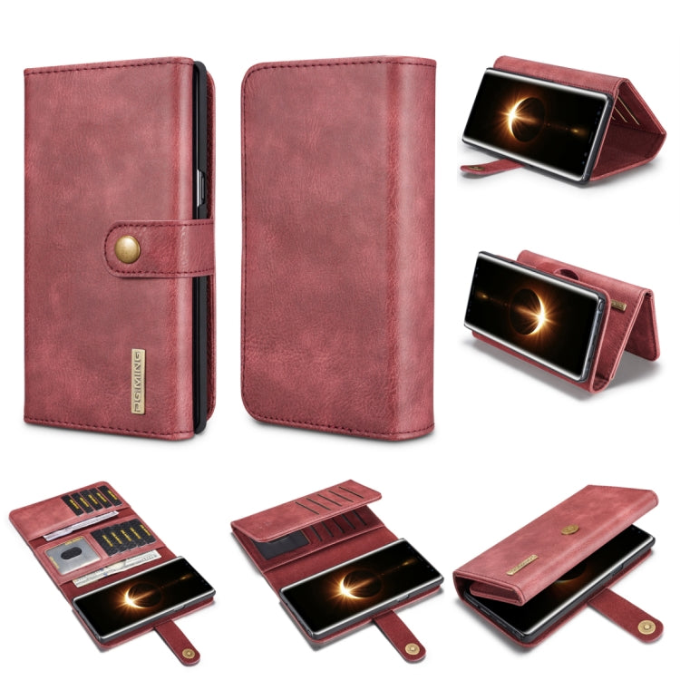 DG.MING for Galaxy Note 8 Triple Fold Crazy Horse Texture Horizontal Flip Magnetic Protective Case with Holder & Card Slots & Wallet