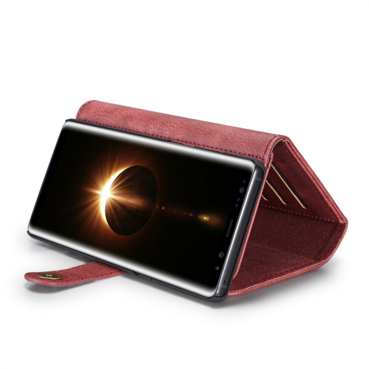 DG.MING for Galaxy Note 8 Triple Fold Crazy Horse Texture Horizontal Flip Magnetic Protective Case with Holder & Card Slots & Wallet