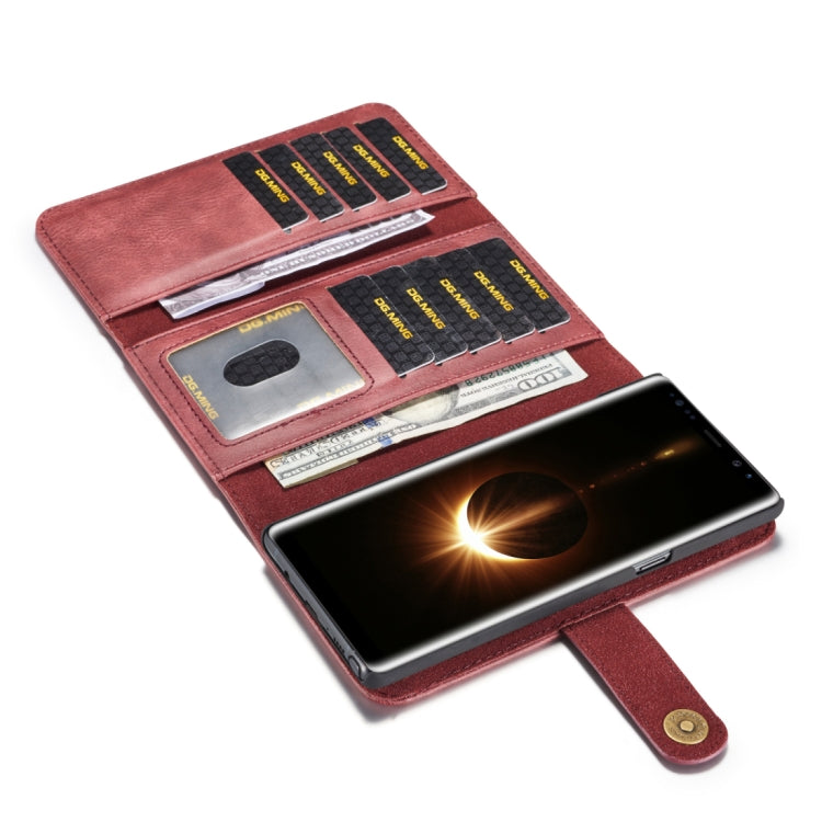 DG.MING for Galaxy Note 8 Triple Fold Crazy Horse Texture Horizontal Flip Magnetic Protective Case with Holder & Card Slots & Wallet