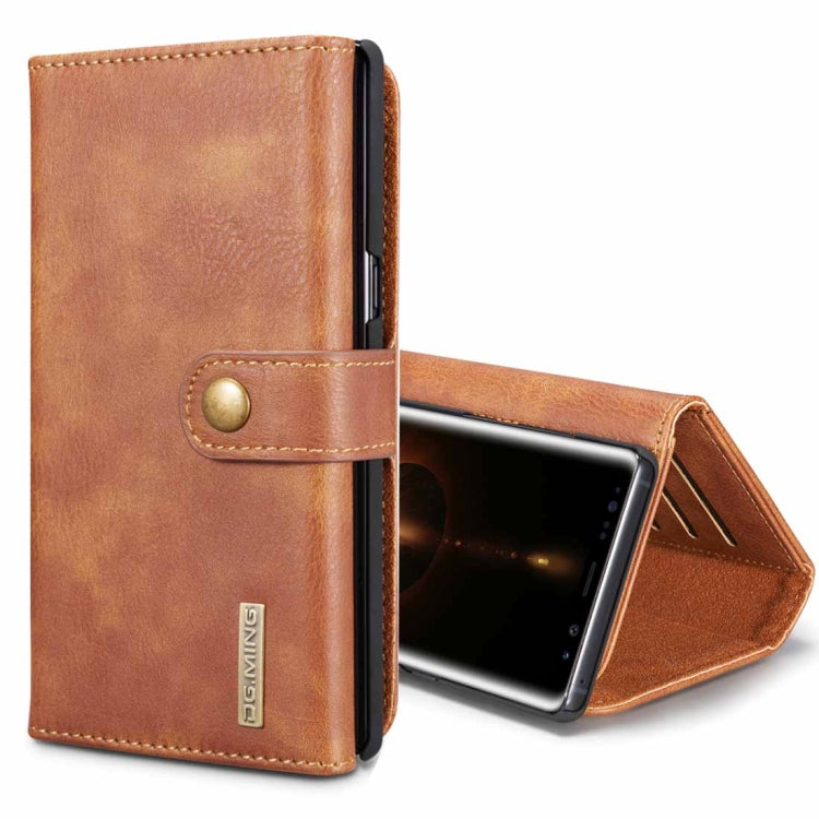 DG.MING for Galaxy Note 8 Triple Fold Crazy Horse Texture Horizontal Flip Magnetic Protective Case with Holder & Card Slots & Wallet