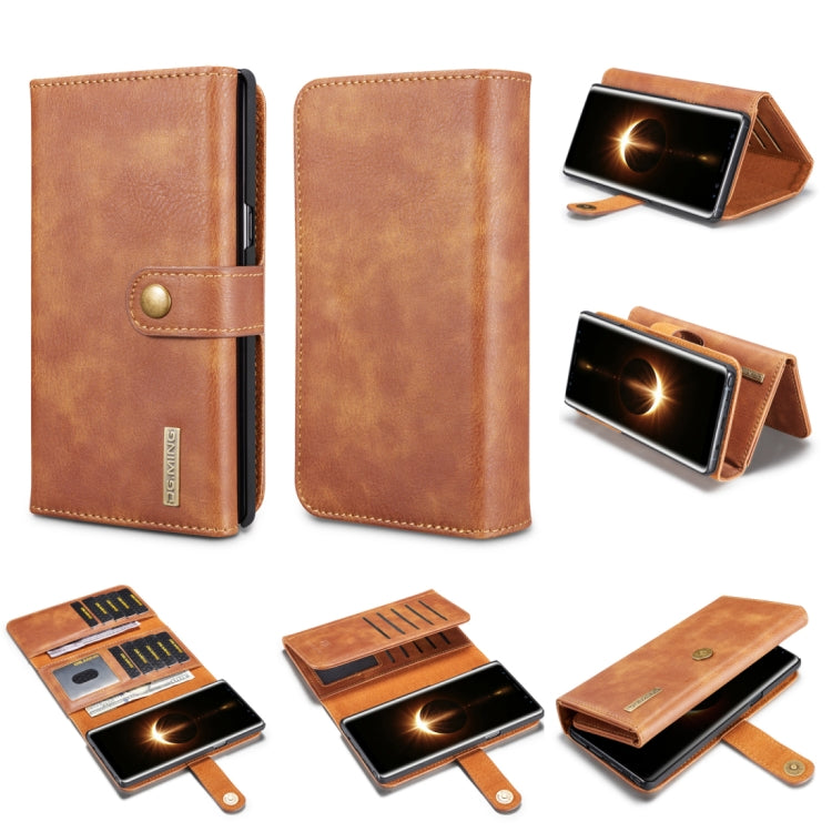 DG.MING for Galaxy Note 8 Triple Fold Crazy Horse Texture Horizontal Flip Magnetic Protective Case with Holder & Card Slots & Wallet